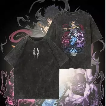 Аниме Футболка из стираного хлопка Solo Leveling Футболки Манга Винтажная футболка Мужская Летняя Уличная одежда Мужская Женская Топы Одежда S