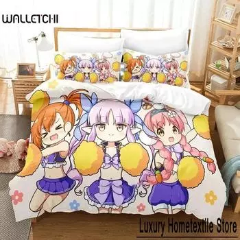 Anime Game Princess Connect! ReDive Bedding Set Duvet Cover Bed Set Quilt Cover Pillowcase Comforter king Queen Size Boy Adult 70x133cm 2pcs