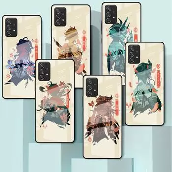 Anime Genshin Impact Cute Glass Case For Samsung Galaxy A52 A71 A50 A51 A70 A21s A31 A72 A10 A12 A30 A22 5G Phone Cover Samsung A53 5G