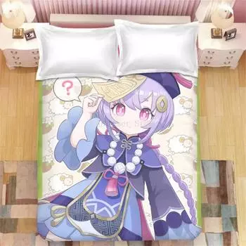 Аниме Genshin Impact Game Комплект постельного белья Пододеяльник Одеяло Наволочка Размер King Queen Twin Мальчики Девочки Взрослые EU Single 135x200cm