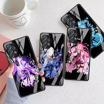 Аниме Genshin Impact крутой стеклянный чехол для Samsung Galaxy A52 A71 A50 A51 A70 A21s A31 A72 A10 A12 A30 A22 5G, чехол для телефона Samsung A53 5G