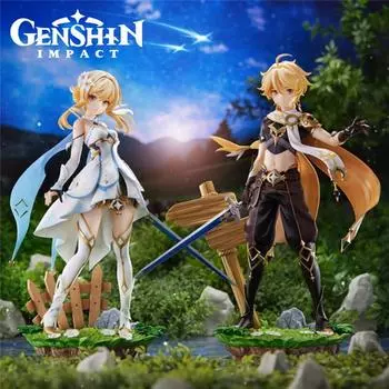 Аниме Genshin Impact Lumine Aether Рисунок 1/7 Масштаб Коллекционная модель игрушки куклы Aether