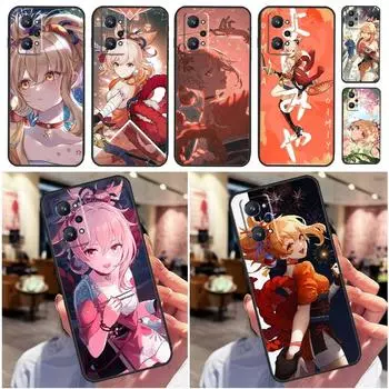 Аниме Genshin Impact Yoimiya для Realme 10 8 9 Pro Plus 8i 9i C30 C35 C21Y C25Y C11 C15 C31 GT Neo 2 3 T GT Master Case Realme GT Neo3
