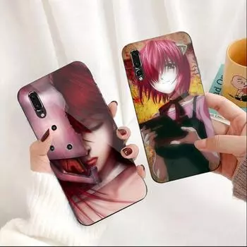 Anime Girl Elfen Lied Phone Case For Huawei P50 P40 P30 P20 Pro Mate 40 30 20 Pro Nova 9 8 7 PC Glass Phone Cover Huawei P50 Pro