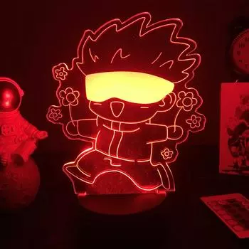 Аниме Gojo Satoru, акриловая фигурка, светодиодный датчик света для детей, украшение для спальни, ночник, подарок на день рождения, модель Jujutsu Kaisen