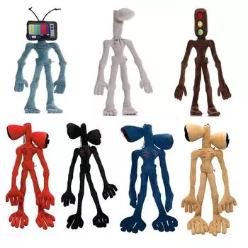 Аниме голова сирены, плюшевые куклы, игрушки, страшные, черные, белые, красные, голова сирены, кошка, арахис, мягкая мультяшная мягкая фигурка, подарки для детей