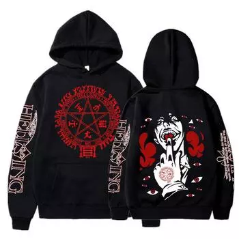 Аниме Hellsing Ultimate Hoodies Manga Alucard Print Streetwear Мужская Женская Мода Oversize Толстовки Hoodie Harajuku Pullover S