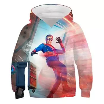 Аниме Henry Danger 3D Printed Hoodies 4-13Y Boy Girl Hooded Hooded Hoody Children Kids Casual Pullover Costume Design Clothing Tops 100