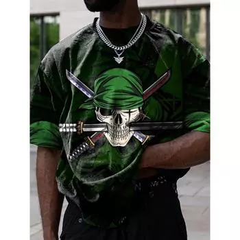 Аниме хип-хоп футболка с 3d принтом большого размера, мужская летняя повседневная футболка, дышащая свободная мужская футболка в стиле ретро, уличная футболка с коротким рукавом S