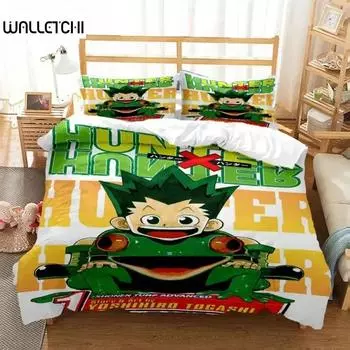 Anime HUNTER HUNTER Bedding Set Boys Girls Twin Queen Size Duvet Cover Pillowcase Bed Kids Adult Fashion Home Textileextile EU Single 135x200cm