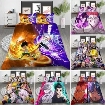 Аниме HUNTER HUNTER Постельное белье Пододеяльник Покрывало для спальни Односпальное Твин King Size Покрывало для домашнего текстиля 70x133cm 2pcs