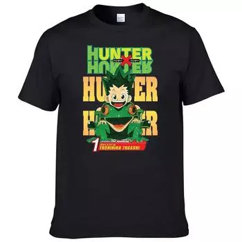Аниме Hunter X Hunter Аниме Футболка 2023 Лето Новая Хлопковая Футболка Повседневная Уличная Одежда Harajuku Повседневный Топ с Коротким Рукавом F128 S бежевый