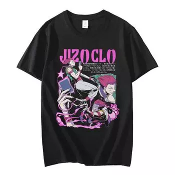 Аниме Hunter X Hunter Футболка Манга Курапика Хисока Killua Zoldyck Графические футболки Мужские Harajuku Негабаритные футболки унисекс Одежда для пар XXXL чёрный