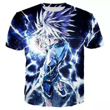 Аниме Hunter X Hunter Футболки Мужские/женские 3D HXH Футболка с принтом Повседневная уличная одежда в стиле Харадзюку Летняя модная мужская одежда Топы S белый