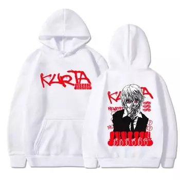 Аниме Hunter X Hunter HxH Hoodie Смешная Manga Kurapika Длинные рукава Hoodies Unisex Повседневный Винтаж Oversize Толстовка Streetwear XS чёрный