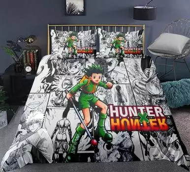 Аниме Hunter X Hunter Комплект постельного белья Single Twin Full Queen King Size Комплекты постельного белья Aldult Kid Bedroom Customizable EU Single 135x200cm