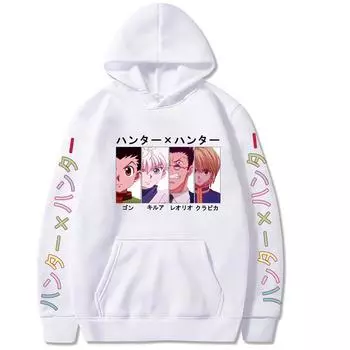 Аниме Hunter X Hunter толстовки мужские женские Killua Zoldyck Kawaii Manga Hip Hop Harajuku модная толстовка уличная одежда XS чёрный