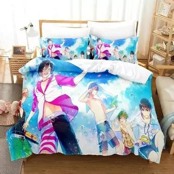 Anime Idolmaster SideM Bedding Set Duvet Cover Bed Set Quilt Cover Pillowcase Comforter king Queen Size Boys Adult Bedding Set EU Single 135x200cm
