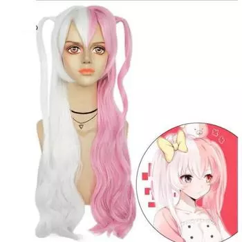 Аниме игра Danganronpa Monomi женский длинный парик косплей костюм супер Dangan Ronpa термостойкие синтетические волосы белые розовые парики One Size розовый