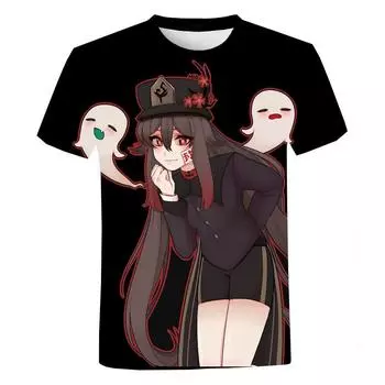 Аниме игра Genshin Impact 3D принт футболка с короткими рукавами для мужчин летняя футболка большого размера модный уличный топ с круглым вырезом в стиле Харадзюку XXXL