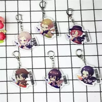 Аниме игры Bungou Stray Dogs персонаж мультфильма акриловый брелок металлическое кольцо автомобильная сумка украшение для ключей аксессуар подарок аниме подарки кулон