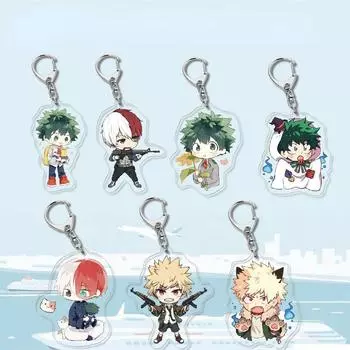 Аниме игры My Hero Academy акриловый брелок металлическое кольцо автомобильная сумка украшение для ключей аксессуар подарок аниме подарки кулон