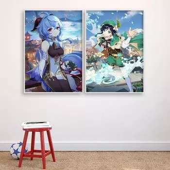 Аниме игры, персонажи, современные мультяшные качественные холсты с картинами, постеры, детская комната, художественное украшение для дома, живопись, подарки 21cm30cm NoFrame