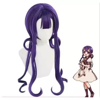 Аниме Jibaku Shounen Hanako-kun Akane Aoi Длинные виноградные фиолетовые стили для косплея термостойкие парики из синтетических волос One Size фиолетовый