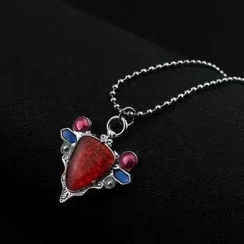 Аниме Jojos Jojo Bizarre Adventure ожерелье с красными кристаллами Aja косплэй кулон из сплава ювелирные изделия для фанатов подарки модные аксессуары