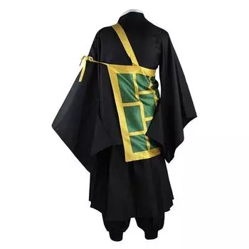 Anime Jujutsu Kaisen Geto Suguru Cosplay Costume Wig Black Kimono School Uniform with Earrings Halloween Costume for Women Men XL