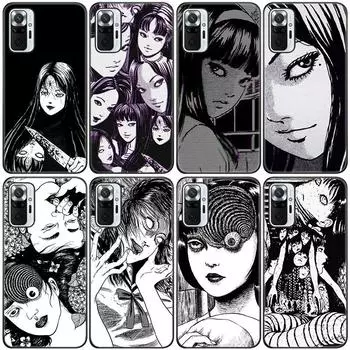 Аниме Junji Ito футболки ужасов силиконовый чехол для телефона для Xiaomi Redmi Note 11 10 9 8 Pro 11T 10T 10S 9S 8T 9 9A 9C 9T черный чехол Redmi 8