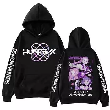 Anime K-Pop Demon Hunters Hoodie Harajuku Hip Hop Pullover Tops Sweatshirt Fashion Trends Unisex S