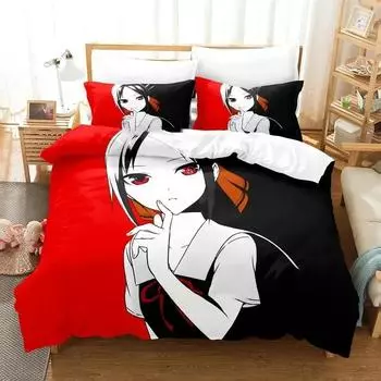 Anime Kaguya-Sama Love Is War Bedding Set Duvet Cover Bed Set Quilt Cover Pillowcase Comforter king Queen Size Boys Adult S 70x133cm 2pcs