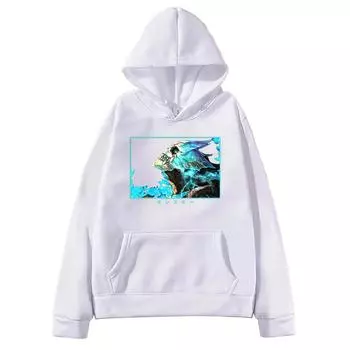 Аниме Кайдзю Нет. 8 графических принтованных худи с капюшоном для мужчин и женщин, эстетичные модные толстовки, удобная уличная одежда, унисекс-толстовка в стиле Харадзюку XS белый
