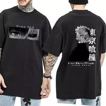 Аниме Kaneki Ken футболка унисекс модная с принтом короткий рукав летняя повседневная свободная футболка