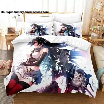 Anime - Kantai Collection Bedding Set Single Twin Full Queen King Size Bed Set Aldult Kid Bedroom Duvetcover bed sheet set 03 EU Single 135x200cm