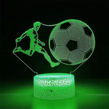 Аниме Капитан Цубаса Фигурка Светодиодный Красочный Ночной Светильник Для Домашней Комнаты День Рождения Праздничный Декор Что-то о Футболе Подарочный 3D Лампа Black Base No Remote оранжевый