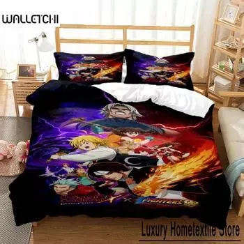 Anime King of Fighters KOF Bedding Set Boys Girls Twin Queen Size Duvet Cover Pillowcase Bed Kids Adult Home Textile 70x133cm 2pcs