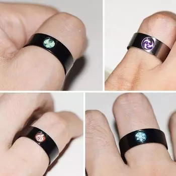 Аниме кольцо для мужчин Genshin Impact Кольца Eye of God Element мужское кольцо Косплей Ювелирные аксессуары 13