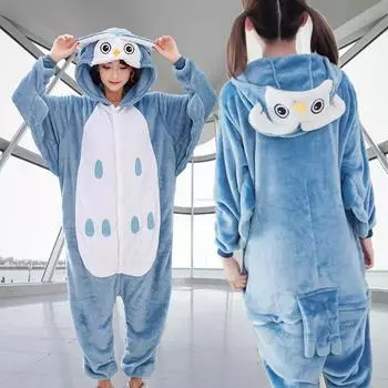 Аниме комбинезон для женщин, комплект одежды для сна, кигуруми, пижамы для взрослых и женщин, сова, косплей, для мужчин, пижамы для мальчиков и девочек S