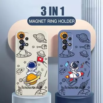 Аниме космонавт мультфильм искусство жидкость левая веревка для Samsung A53 A52 S A33 A32 A51 A71 A21S A13 A73 A50 A72 A23 A12 5G TPU Samsung A72 5G