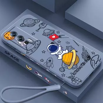 Аниме космонавт мультфильм искусство жидкость левая веревка для Xiaomi Redmi 13C 12 12C K60 A1 K50 11 K40 10C 10 9A 9AT 9T 9C 5G назад Redmi A1 Plus