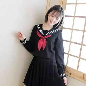 Аниме Косплей Hell Girl Enma Ai Костюмы моряка Наборы для девочек Школьная форма JK Twinset Костюм женский костюм Опрятный свитер Юбка Одежда для колледжа S чёрный