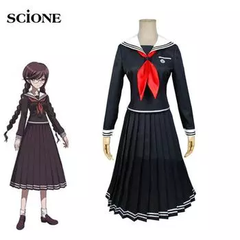 Аниме Косплей Костюм Danganronpa Dangan-Ronpa 2 Токо Фукава Косплей Костюм Школьная Форма Костюм XS