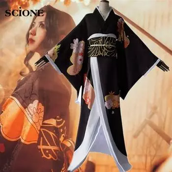 Аниме Косплей Костюм Demon Slayer Blade Demon Dance Tsuji No Misery Кимоно Костюм Косплей Костюм Платье S
