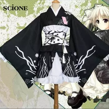 Аниме Косплей Костюм Игра Yosuga No Sora Летний Фестиваль Кимоно Юката Лоли Милый Косплей Костюм S чёрный