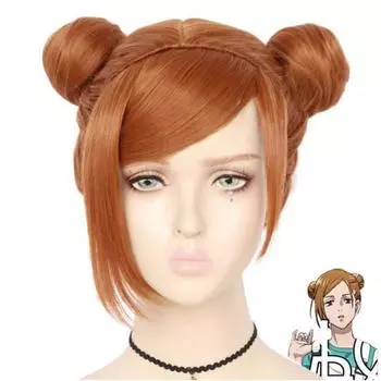 Аниме Кугисаки Нобара Кугиса парик с булочками косплей костюм термостойкие синтетические волосы дзюдзюцу кайсен женские коричневые парики Anime коричневый