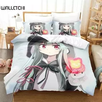 Anime Kuma Kuma Kuma Bear Bedding Set Duvet Cover Bed Set Quilt Cover Pillowcase Comforter king Queen Size Boys Adult 70x133cm 2pcs