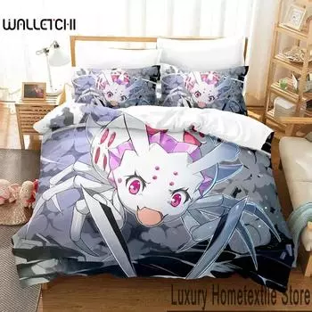 Аниме Кумоко So I m a Spider So What Постельное белье Пододеяльник Постельный комплект Одеяло Чехол Наволочка Одеяло King Queen Size Мальчики Взрослые 70x133cm 2pcs