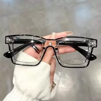 Аниме квадратные прозрачные линзы очки модные конфетные цветные очки женские мужские анти-синий свет компьютерные очки